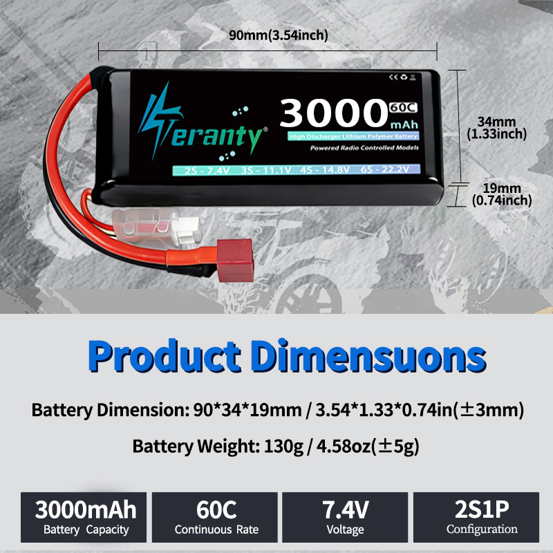 Bateria Lipo TERANTY 2S 3000mA - Rc Hobby Usa avaliação e preço